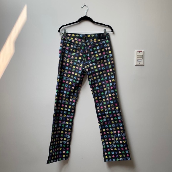 (SOLD) Versace Jeans Couture Black with Multicolour Vinyl Print Jeans 90s - Picture 4 of 6